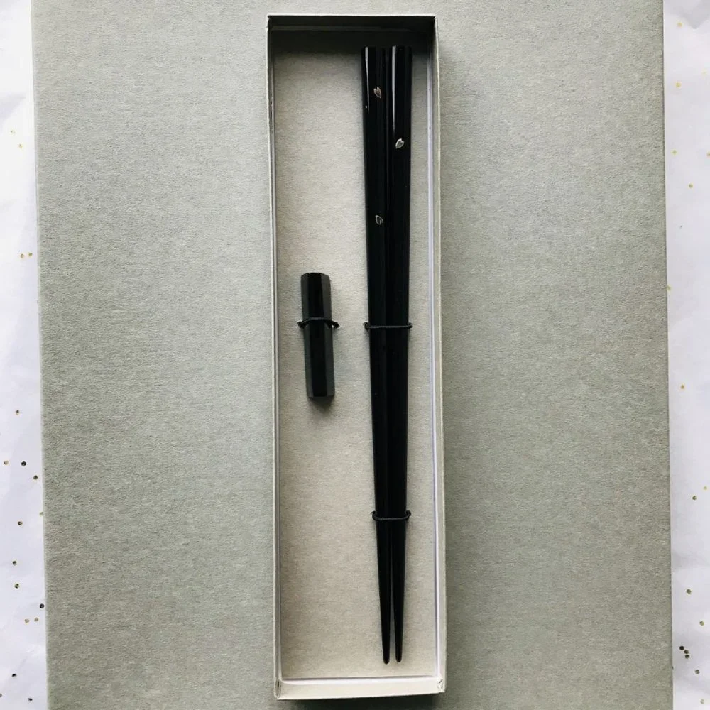New Wajima Nuri Chopsticks set, pearl of mother inlay, Artisan Handcrafted Japan